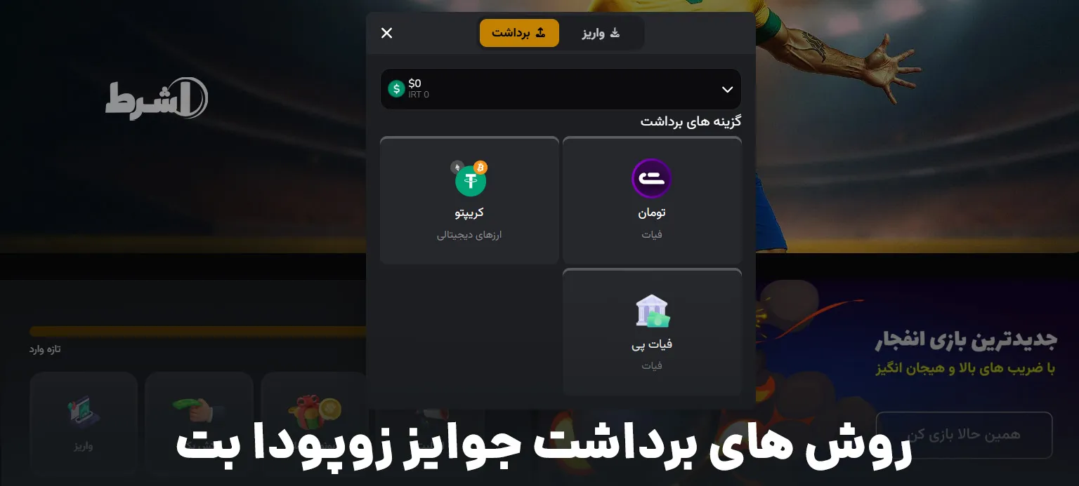 روش های برداشت جوایز زوپودا بت