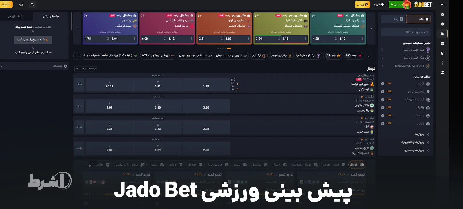 پیش بینی ورزشی Jado Bet