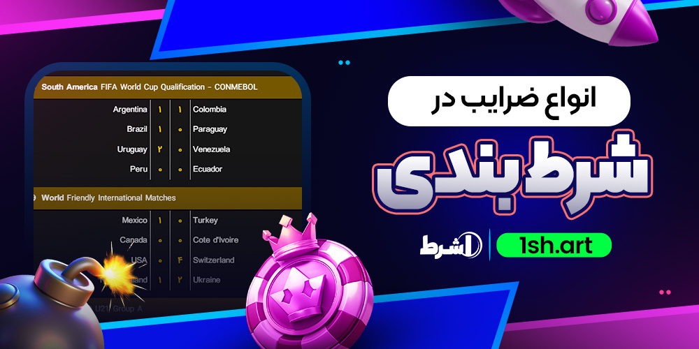 انواع ضرایب در شرط بندی